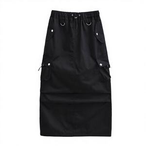 Falda de Moda Urbana Hecha a Medida para Mujer, Estilo Vintage Largo, Cintura Natural, Transpirable - Product Image 4