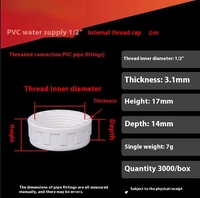 Bouchon de tuyau d'alimentation en eau Mingde, norme britannique, en PVC, filetage mâle métrique, filetage interne, garantie 3 ans, pression 0,8 MPa, hexagonal
