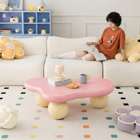Table basse créative 2026 au design unique et irrégulier en forme de nuage, pour salon, en bois rose