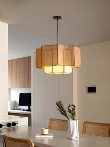 Lampe suspendue en rotin Wabi Sabi japonaise, style nordique vintage, <span class=keywords><strong>luminaire</strong></span> de plafond pour restaurant zen - Product Image 3