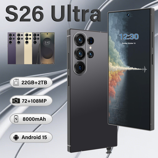Wholesale S26 Ultra 22GB+2TB Android SmartPhone 5G Dual SIM Dual Standby Unlocked Mobile Phone S26 ultra Smart Phone