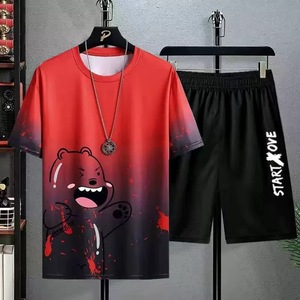 Ensemble T-shirt et pantalon d'été pour homme, tendance et très vendu, imprimé décontracté - Product Image 4