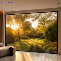 Fenêtre fixe en alliage d'aluminium sur mesure LANGE, triple vitrage, fabrication directe, support OEM pour villa, appartement, hôtel