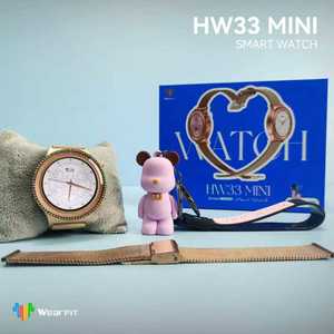 Reloj inteligente femenino HW33 Mini 1,35 "BT Llamada Cuero + correas de metal Contraseña 500 + Dial de reloj NFC Life Impermeable Hw33mini Smartwatch - Product Image 3
