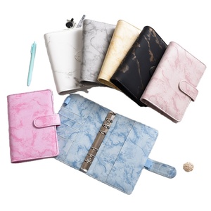 Organizador de cuero PU <span class=keywords><strong>a5</strong></span>, carpeta de <span class=keywords><strong>6</strong></span> anillas, ahorro de efectivo, sobre, planificador económico, carpeta de mármol a6 - Product Image 1