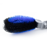 Brosse de nettoyage pour roues et pneus de voiture TBPRO005, poils en nylon bicolores, poignée antidérapante, brosse à roues robuste pour éliminer les taches