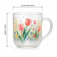 Tasse à café en verre borosilicate haute résistance à la chaleur et au froid, peinte à la main, isolante et anti-explosion