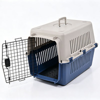 Cage de transport pour animaux de compagnie en plastique, portable, pour chat et chien, design ergonomique, ventilée, respirante, tendance