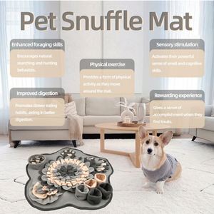 Alfombra de alimentación lenta con diseño de flores, tapete olfativo para perros que fomenta las habilidades naturales de búsqueda de alimentos, tapete interactivo para entrenamiento olfativo. - Product Image 5