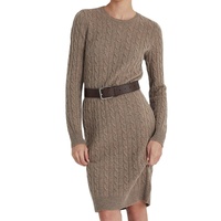 Mode populaire Nouveau design Casual Cable Knit Robe en cachemire à manches longues pour femmes