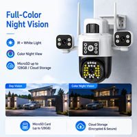 Cámara WiFi Wistino V380Pro de 12MP con Doble Lente PTZ para Exteriores, Seguimiento Automático, Visión Nocturna en Color, Audio Bidireccional, Detección de Movimiento, Cámara 4G