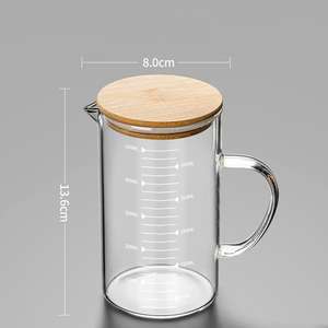 Tasse à mesurer en verre avec graduation et poignée, bécher résistant à la chaleur, haute teneur en borosilicate <span class=keywords><strong>de</strong></span> qualité alimentaire, grande capacité - Product Image 6