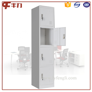Casier métallique en acier à prix d'usine, 4 portes, avec serrure à clé ou électronique, pour bureau et école - Product Image 2