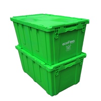 Conteneurs de rangement en plastique robustes avec couvercle intégré, empilables, caisses de déménagement en plastique