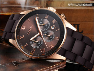 Reloj de Cuarzo Analógico Deportivo de Lujo, Resistente al Agua, Correa de Cuero de 22 mm de Ancho, Esfera de 45 mm, Caja de Aleación, Cristal con Fase Lunar, Estilo Ejecutivo - Product Image 2