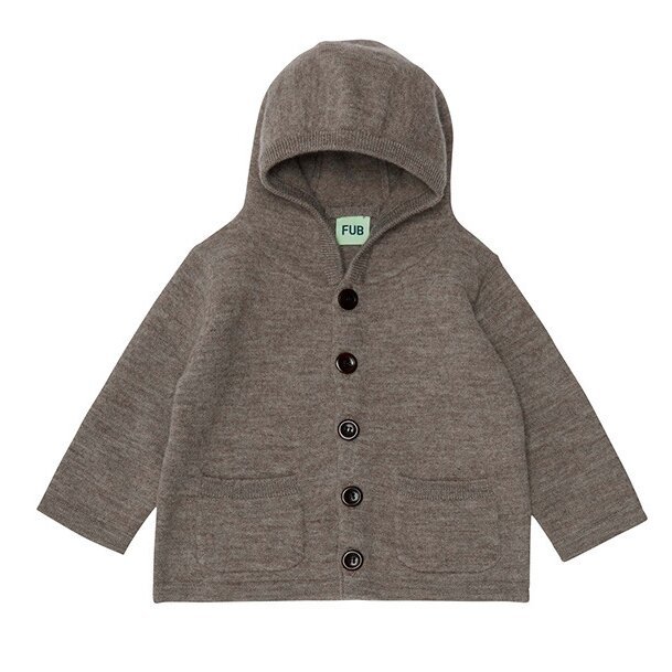 23fub oatmeal-hooded wool coat