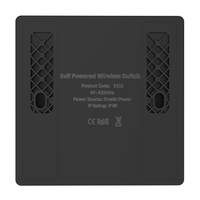 Interrupteur cinétique série Taurus S122BL noir 2 voies RF433 sans fil sans batterie étanche IP65 pour maison intelligente