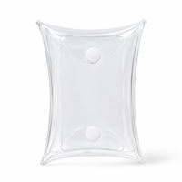 Pochette transparente en PVC à bouton-pression en forme d'oreiller, mini-rangement, bords lisses, souple, légère, portable, pour bijoux, écouteurs, pièces de monnaie, vente en gros