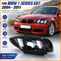 Pour BMW Série 1 E87 E82 E81 Paire de phares LED 2004-2011 G82 Spécifications supérieures DRL à motif dents de chien Amélioration pour Hatchback Coupé Cabriolet