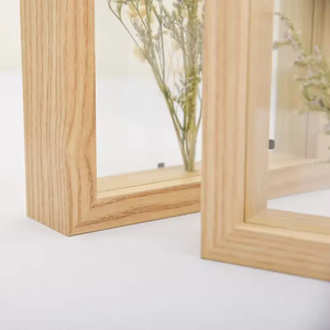 Handmade rắn gỗ tường nghệ thuật DIY 8x10 phong cách đơn giản hai mặt treo tường hoa khô Khung ảnh 6x8 hiển thị trang trí nội thất - Product Image 4