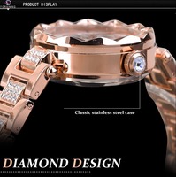 Montre-Bracelet Mécanique Automatique Rose Gold pour Femme, Squelette Luxe Élégant Minimaliste Acier Inoxydable, Conception OEM, Sertie