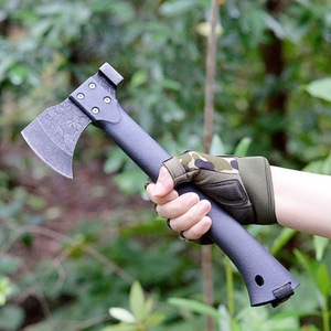 Hache multifonctionnelle en acier inoxydable, hache de camping, hache à main incurvée en acier à haute teneur en carbone, couteau tactique de survie tranchant - Product Image 2