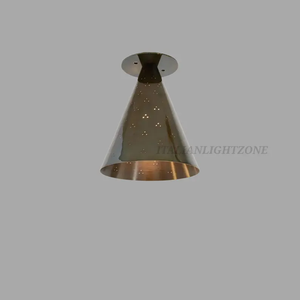 Minimalist Brass Flush Mount Cone Ceiling Light Handmade Small <b>Downlight</b> Fixture Mid Century Semi Flush Mount Lighting - Product Image 6