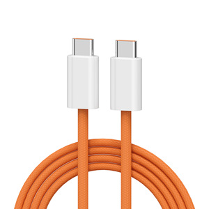 สายชาร์จเร็วแบบถักสีส้ม USB Type C 60W PD สำหรับโทรศัพท์ แท็บเล็ต และพาวเวอร์แบงค์ - Product Image 1