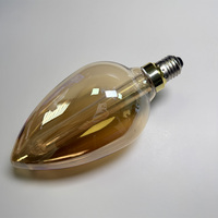 Ampoule LED E27 Grande Forme Bougie D105, Filament Effet Flamme, 3W 1800K Blanc Chaud, Lampe Décorative Vintage