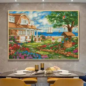 Pittura a diamante piena casa pittura diamantata personalizzata decorazione per la casa all'ingrosso 5d pittura a diamante paesaggio - Product Image 5