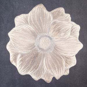 Manteles Individuales Redondos Metálicos de PVC con Diseño de Flores Doradas y Plateadas, Impermeables, para <span class=keywords><strong>Navidad</strong></span>, 2024 - Product Image 2