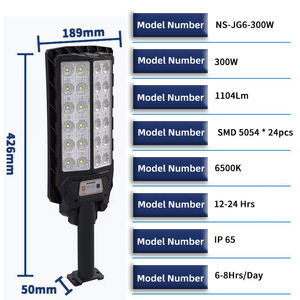 Lampe solaire LED pour route IP65 300 watts Haute efficacité Économie d'énergie Réverbère avec certification RoHS CE - Product Image 2