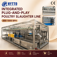 Chaîne d'abattage de volailles CE1000BPH Plug & Play pour abattoir, ligne d'abattage de poulets, équipement d'abattage intelligent et mobile