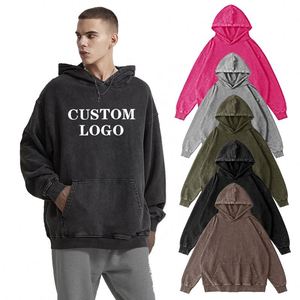 Sudadera con Capucha Vintage Popular, 100% Algodón, 500 Gsm, Lavado Ácido, Sudaderas con Capucha para Hombre, Logotipo Personalizado, Unisex - Product Image 2
