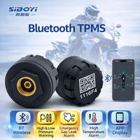 Motorcycle Bluetooth TPMS Tire Pressure Monitoring System External Sensors APP Display High Low Pressure Temperature Alarm IP67