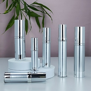 Luxury 5ML 10Ml 15ML 20Ml 30Ml Silver Airless <b>Pump</b> Lotion <b>Bottle</b> Cosmetic Plastic Airless <b>Bottle</b> for Serum - Product Image 2