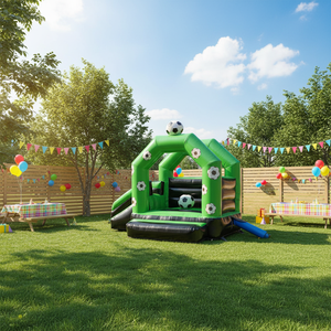 Springkasteel Voetbal 2,5m*3,5m*3m Opblaasbaar Huis Springkasteel Springbal Voetbalkasteel met Lucht voor Kinderen - Product Image 3