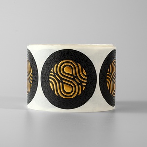 PVC Embossed Logo <strong>Sticker</strong> Waterproof Custom Paper 3D Logo Embossed Round <strong>Sticker</strong> with Gold Stamping - Product Image 6