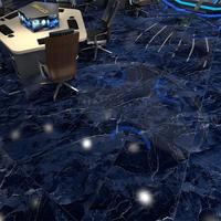 Carrelage en porcelaine polie bleu saphir design 600x1200 pleine masse pour salon