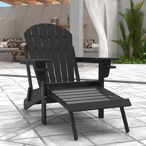 DU'S Outdoor Folding Beach <strong>Chair</strong> Classic Casual Garden <strong>Chair</strong> <strong>with</strong> <strong>Footstool</strong> Recliner - Product Image 1