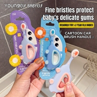 YOUNGELF Brosse à dents pour bébé, poils doux en nylon, 1-3 ans, usage domestique, design spécial voiture, support OEM/ODM personnalisé en usine