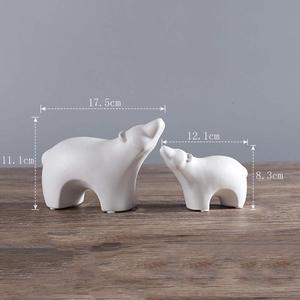 Set di Statuette di Orso Polare in <span class=keywords><strong>Ceramica</strong></span>, Sculture e Statue di Animali per Arredamento Casa, Oggetti d'Arte Fatti a Mano (Bianco, 2) - Product Image 2