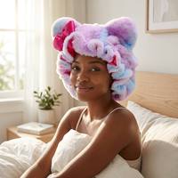 Nouvel Arrivage Bonnet de Nuit en Fausse Fourrure Ombrée avec Doublure en Soie Satinée Double Couche et Nœud pour Femmes aux Cheveux Naturels et Tresses