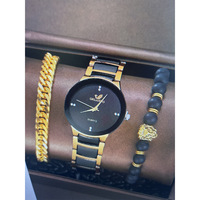 Montre pour homme avec calendrier, bracelet en acier à six aiguilles, montre à quartz, montre sportive lumineuse, ensemble bracelet