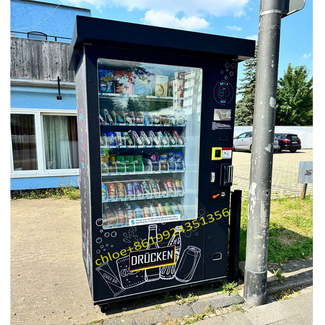 Factory Direct Sell Vending Machine for Beverage Drink and Snacks Vending Machine with Refrigerator and Canopy