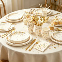 Assiettes jetables de haute qualité, élégantes et luxueuses, avec design estampé à chaud, collection Pumpkin Party, pour les fêtes