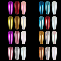 Poudre magique pour ongles en 3 couleurs, pigment pour nail art en titane
