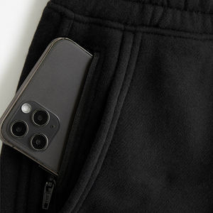 204 bas quantité minimale de commande Logo personnalisé ceinture élastique surdimensionné Shorts hommes Streetwear noir <span class=keywords><strong>coton</strong></span> polaire Shorts - Product Image 5