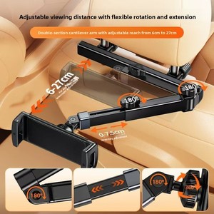 Car Rear <strong>Headrest</strong> Mounted Foldable Tablet Holder with Adjustable Mount-Waterproof ABS - Product Image 3
