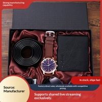 Coffret Cadeau Premium Personnalisé Créatif : Montre Chronographe à Quartz avec Bracelet en Acrylique, Montre de Loisirs et d'Affaires, Étui à Lunettes, Portefeuille